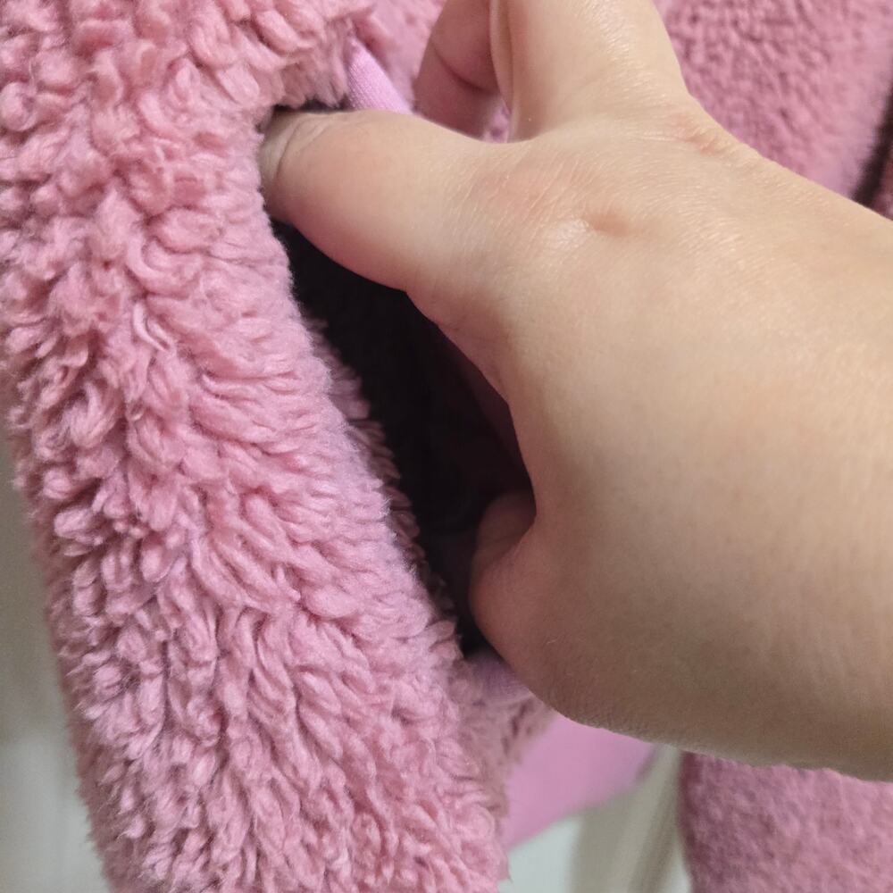 Athleta Girl Pink Sherpa Hoodie Jacket XL 14 Cozy Zip Fleece - Picture 8 of 12